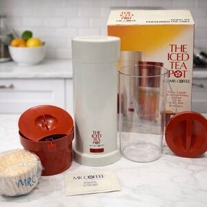 Vintage Mr. Coffee The Iced Tea Pot Maker with Pitcher 2 Quarts Red TM1